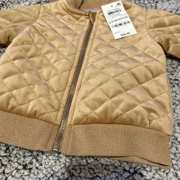 New Baby Girl First Impression Quilted Jacket Toasted Grain - Picture 2 of 11